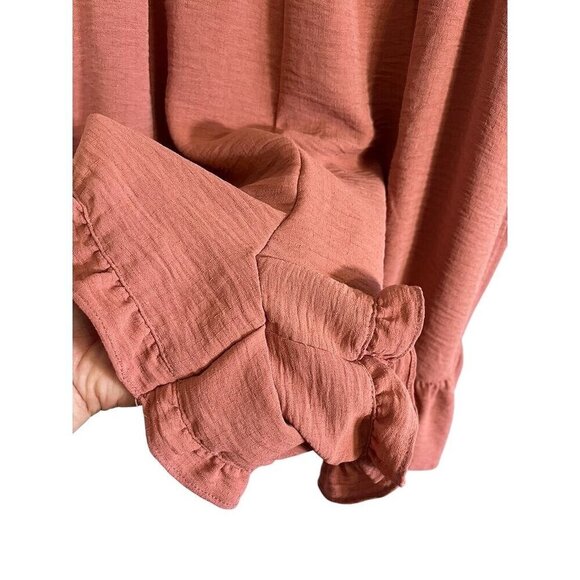 BCBG Romper Women L Pink Ruffle Neutral Minimalist Festival Y2K Feminine Girly - Picture 4 of 13